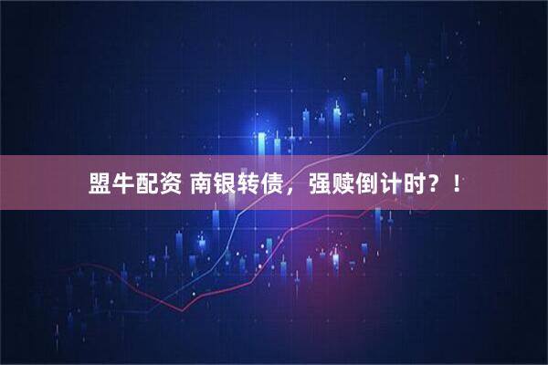 盟牛配资 南银转债，强赎倒计时？！