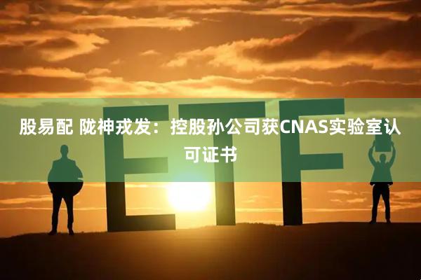 股易配 陇神戎发：控股孙公司获CNAS实验室认可证书